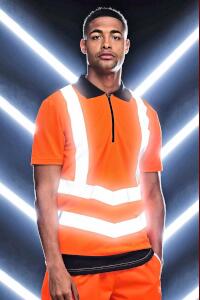 Produktfoto Regatta Herren Poloshirt in Signalfarben mit Reflektoren