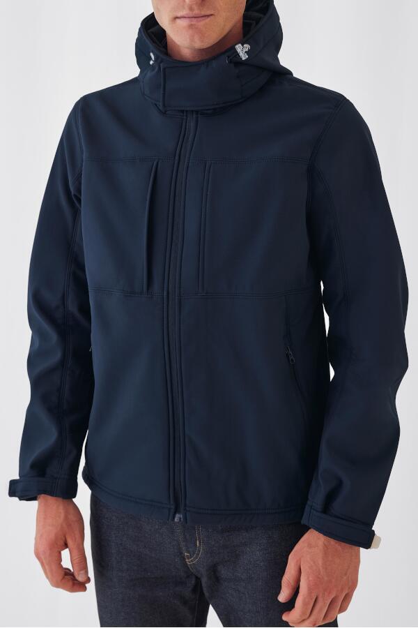 Produktansicht: B&C wasserdichte Herren Kapuzenjacke aus Softshell bis 3XL