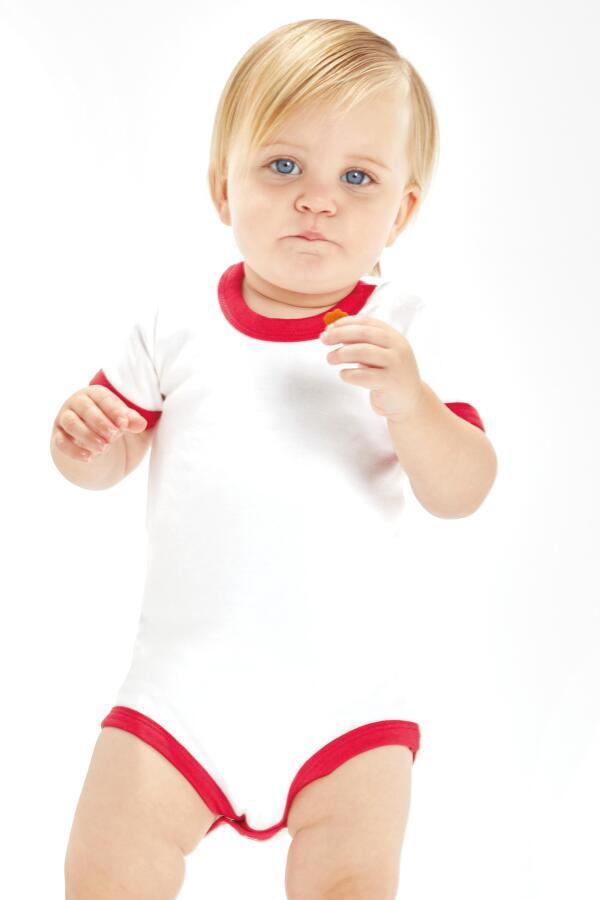 Produktansicht: Babybugz Baby Kurzarm Ringer Body aus Baumwolle