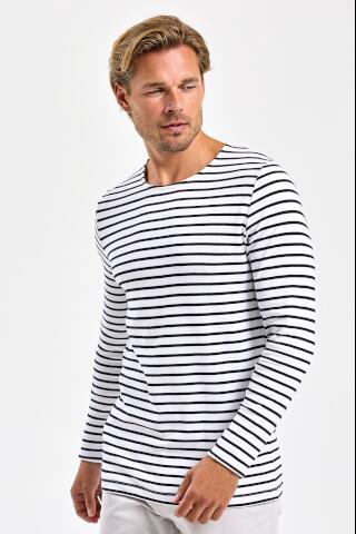 Produktansicht: Asquith & Fox Marine gestreiftes Herren Langarmshirt