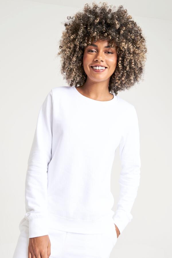 Produktansicht: Just Hoods Damen Sweatshirt mit breiten Bündchen