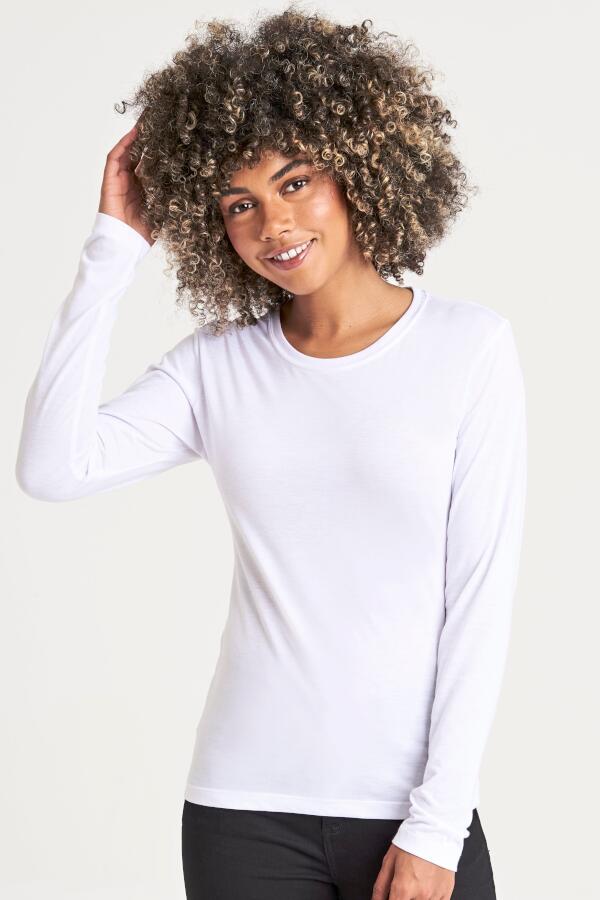 Produktansicht: Just Ts Damen Triblend Langarm T-Shirt