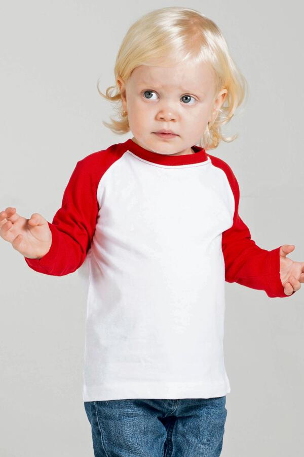 Produktansicht: Larkwood Langarm Baby Baseball T-Shirt mit Raglan Ärmeln