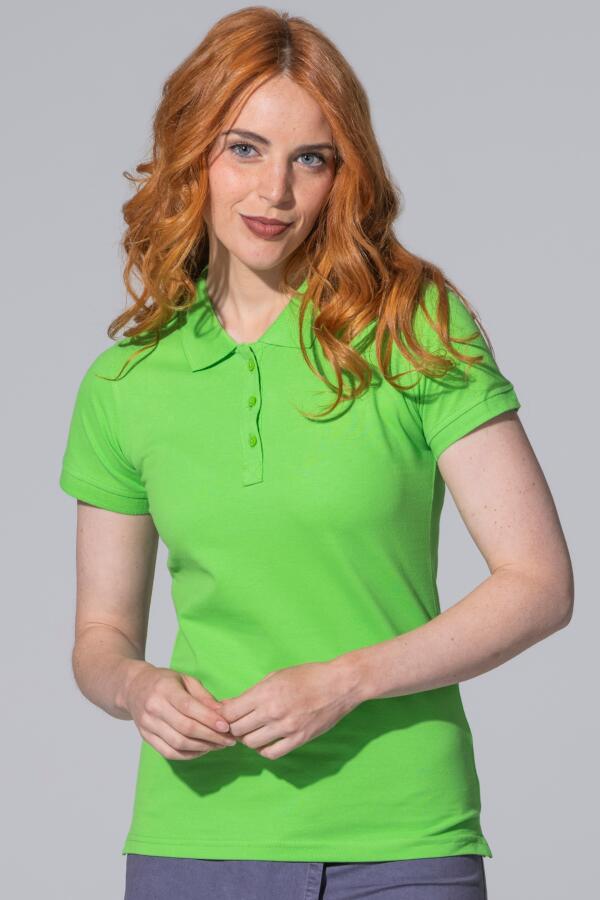 Produktansicht: JHK Damen Kurzarm Poloshirt aus Baumwolle bis Größe 3XL