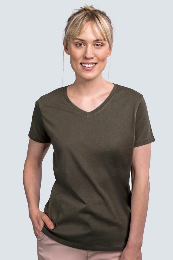 Produktansicht: HRM Damen Bio T-Shirt mit V-Ausschnitt bis 60 Grad